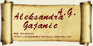 Aleksandra Gajanić vizit kartica